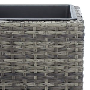 Safavieh RITA Flower Rack - Stylish Outdoor Planter with Wicker-Wrapped Metal Frame and Three Spacious Compartments Grey / Brown PAT7705C