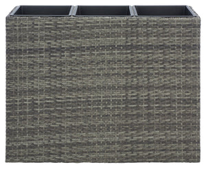 Safavieh RITA Flower Rack - Stylish Outdoor Planter with Wicker-Wrapped Metal Frame and Three Spacious Compartments Grey / Brown PAT7705C