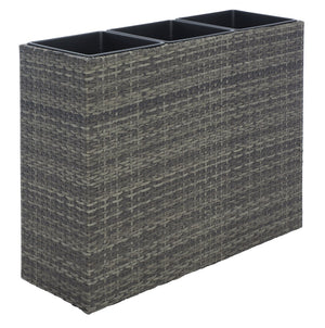 Safavieh RITA Flower Rack - Stylish Outdoor Planter with Wicker-Wrapped Metal Frame and Three Spacious Compartments Grey / Brown PAT7705C