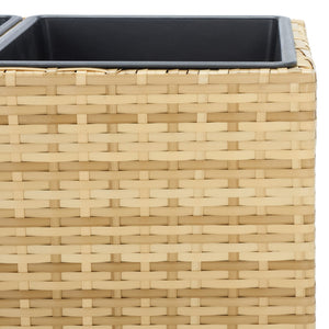Safavieh RITA Flower Rack - Stylish Outdoor Planter with Wicker-Wrapped Metal Frame and Three Spacious Compartments Natural PAT7705D