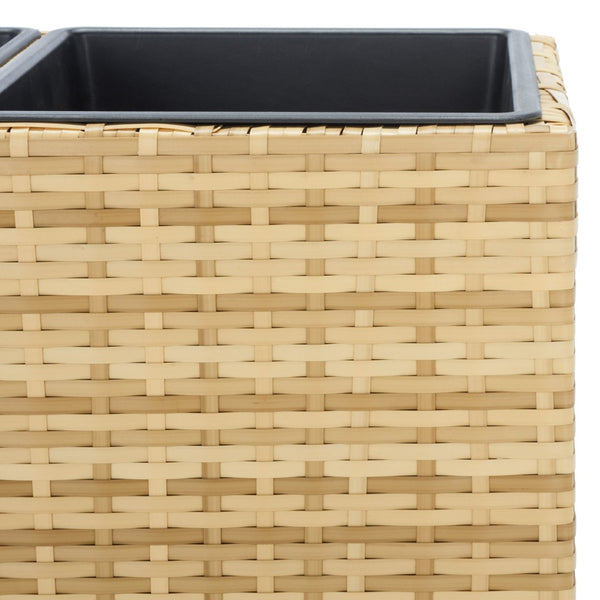Safavieh RITA Flower Rack - Stylish Outdoor Planter with Wicker-Wrapped Metal Frame and Three Spacious Compartments Natural PAT7705D