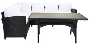 Safavieh Jovita 3Pc Corner Set Black Frame/White Cushion PAT7707A-3BX