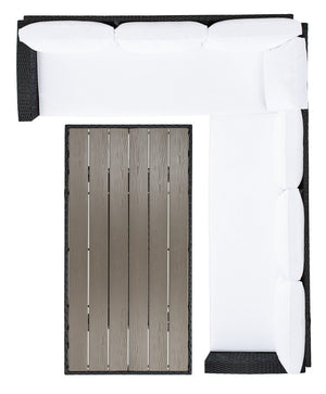 Safavieh Jovita 3Pc Corner Set Black Frame/White Cushion PAT7707A-3BX