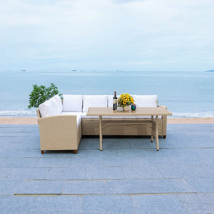 Safavieh Jovita 3Pc Corner Set Beige/White Cushion PAT7707B-3BX