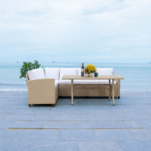 Safavieh Jovita 3Pc Corner Set Beige/White Cushion PAT7707B-3BX