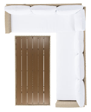 Safavieh Jovita 3Pc Corner Set Beige/White Cushion PAT7707B-3BX