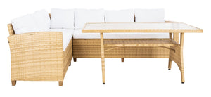 Safavieh Jovita 3Pc Corner Set Natural/White Cushion PAT7707D-3BX