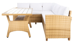 Safavieh Jovita 3Pc Corner Set Natural/White Cushion PAT7707D-3BX