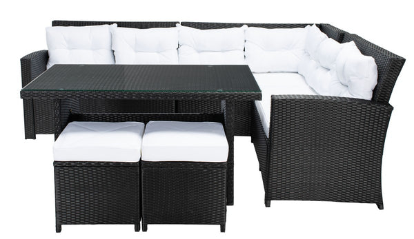 Safavieh Miki Living Set Black/White Cushion PAT7708A-4BX