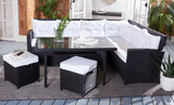 Safavieh Miki Living Set Black/White Cushion PAT7708A-4BX