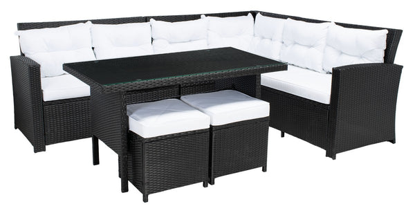 Safavieh Miki Living Set Black/White Cushion PAT7708A-4BX