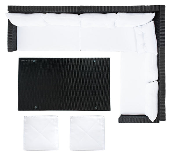 Safavieh Miki Living Set Black/White Cushion PAT7708A-4BX