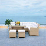 Safavieh Miki Living Set Beige/White Cushion PAT7708B-4BX