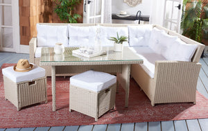 Safavieh Miki Living Set Beige/White Cushion PAT7708B-4BX