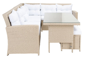 Safavieh Miki Living Set Beige/White Cushion PAT7708B-4BX