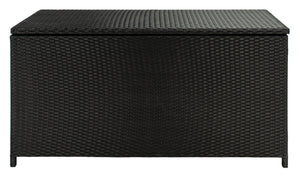 Safavieh OLIVEIRA Cushion Box - Stylish Weather-Resistant Storage Solution for Outdoor Cushions and Accessories Black / White PAT7709A