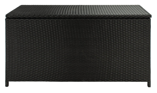 Safavieh OLIVEIRA Cushion Box - Stylish Weather-Resistant Storage Solution for Outdoor Cushions and Accessories Black / White PAT7709A