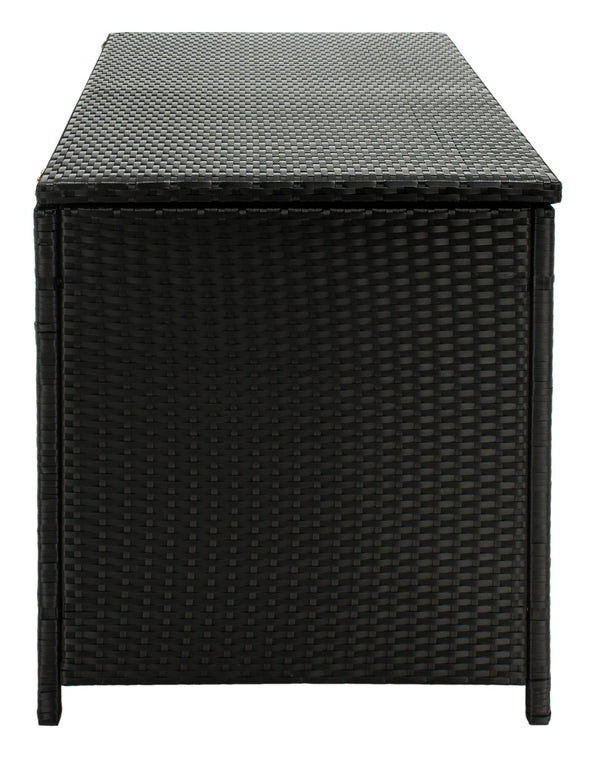 Safavieh OLIVEIRA Cushion Box - Stylish Weather-Resistant Storage Solution for Outdoor Cushions and Accessories Black / White PAT7709A