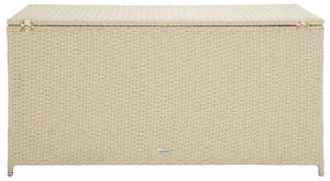 Safavieh OLIVEIRA Cushion Box - Stylish Weather-Resistant Storage Solution for Outdoor Cushions and Accessories Beige / White PAT7709B