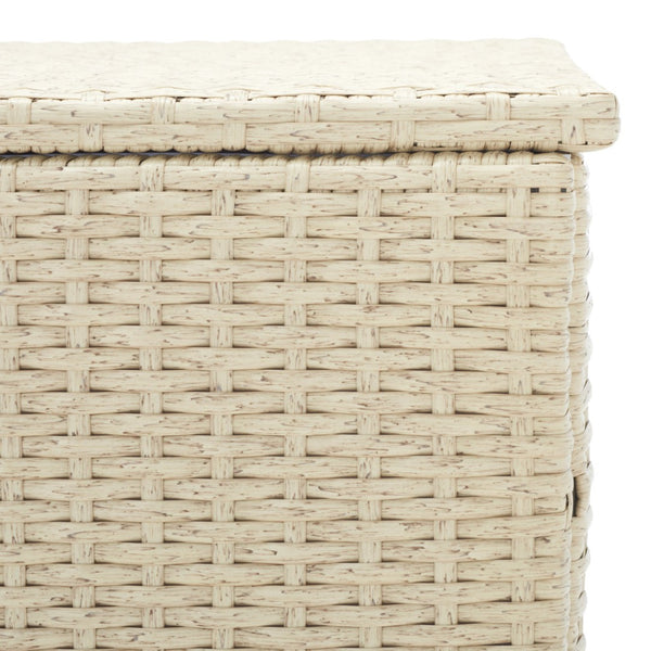 Safavieh OLIVEIRA Cushion Box - Stylish Weather-Resistant Storage Solution for Outdoor Cushions and Accessories Beige / White PAT7709B