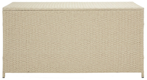 Safavieh OLIVEIRA Cushion Box - Stylish Weather-Resistant Storage Solution for Outdoor Cushions and Accessories Beige / White PAT7709B