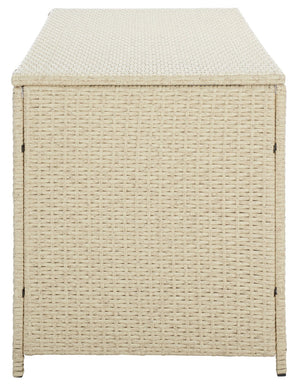 Safavieh OLIVEIRA Cushion Box - Stylish Weather-Resistant Storage Solution for Outdoor Cushions and Accessories Beige / White PAT7709B