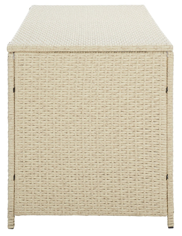 Safavieh OLIVEIRA Cushion Box - Stylish Weather-Resistant Storage Solution for Outdoor Cushions and Accessories Beige / White PAT7709B