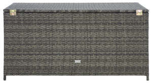 Safavieh OLIVEIRA Cushion Box - Stylish Weather-Resistant Storage Solution for Outdoor Cushions and Accessories Grey / White PAT7709C