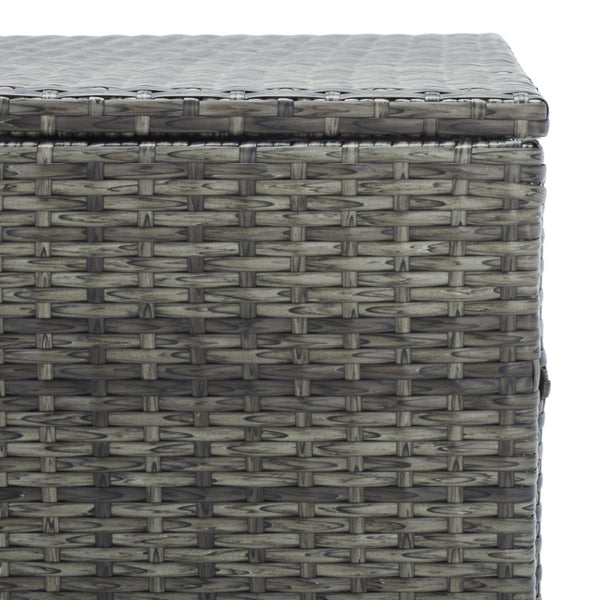 Safavieh OLIVEIRA Cushion Box - Stylish Weather-Resistant Storage Solution for Outdoor Cushions and Accessories Grey / White PAT7709C