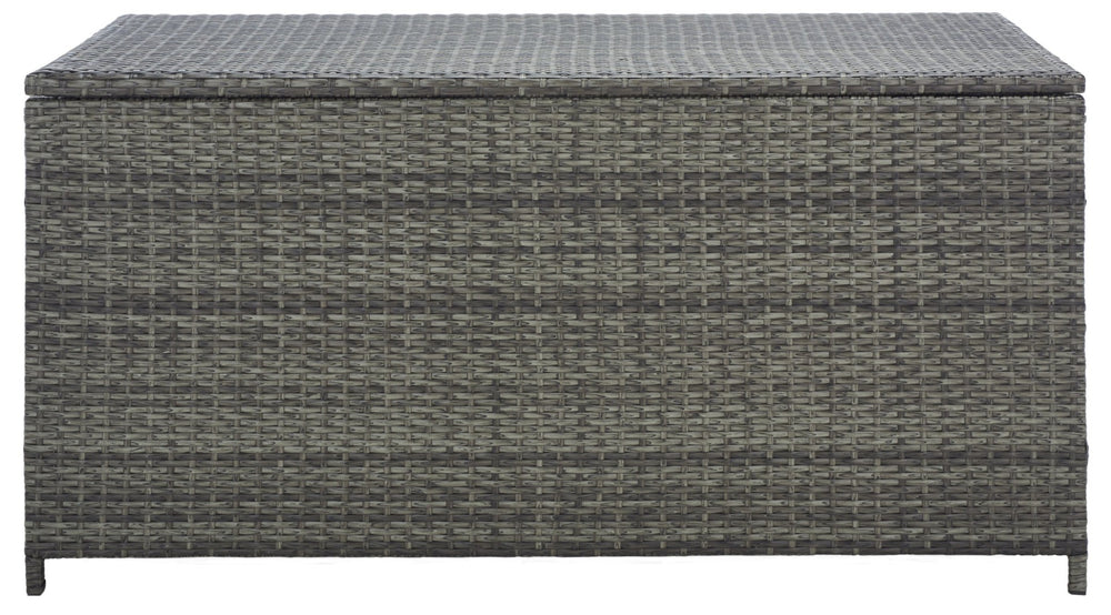Safavieh OLIVEIRA Cushion Box - Stylish Weather-Resistant Storage Solution for Outdoor Cushions and Accessories Grey / White PAT7709C