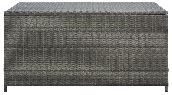 Safavieh OLIVEIRA Cushion Box - Stylish Weather-Resistant Storage Solution for Outdoor Cushions and Accessories Grey / White PAT7709C