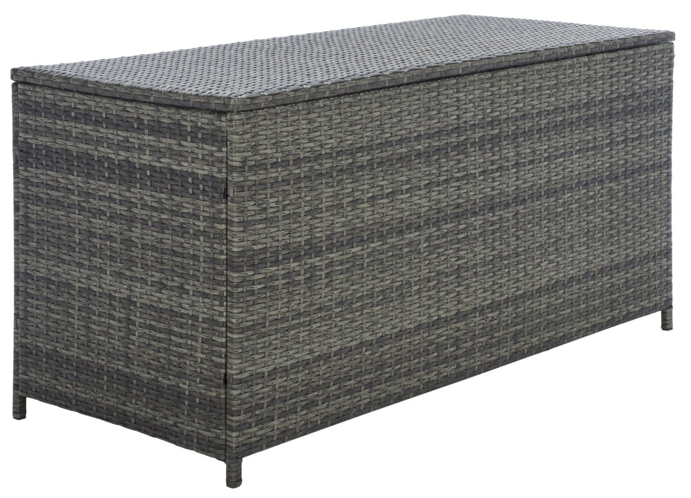 Safavieh OLIVEIRA Cushion Box - Stylish Weather-Resistant Storage Solution for Outdoor Cushions and Accessories Grey / White PAT7709C