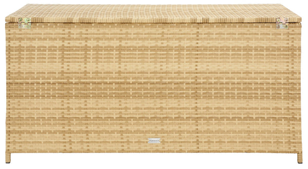 Safavieh OLIVEIRA Cushion Box - Stylish Weather-Resistant Storage Solution for Outdoor Cushions and Accessories Natural / White PAT7709D