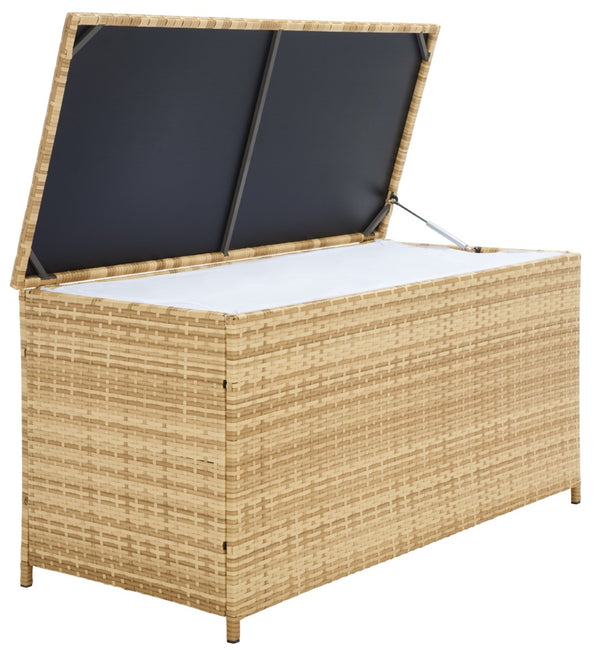 Safavieh OLIVEIRA Cushion Box - Stylish Weather-Resistant Storage Solution for Outdoor Cushions and Accessories Natural / White PAT7709D