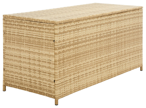 Safavieh OLIVEIRA Cushion Box - Stylish Weather-Resistant Storage Solution for Outdoor Cushions and Accessories Natural / White PAT7709D