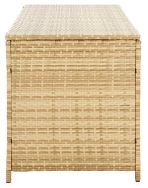 Safavieh OLIVEIRA Cushion Box - Stylish Weather-Resistant Storage Solution for Outdoor Cushions and Accessories Natural / White PAT7709D