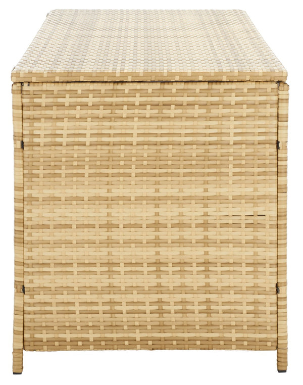 Safavieh OLIVEIRA Cushion Box - Stylish Weather-Resistant Storage Solution for Outdoor Cushions and Accessories Natural / White PAT7709D