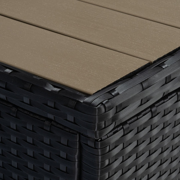 Safavieh VIORA Loveseat - Stylish Outdoor Seating with Plush Cushions and Integrated Storage for Comfort Black / White PAT7710A