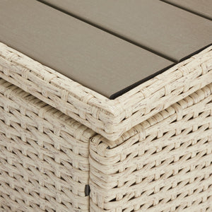 Safavieh VIORA Loveseat - Stylish Outdoor Seating with Plush Cushions and Integrated Storage for Comfort Beige / White PAT7710B