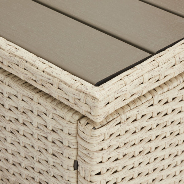 Safavieh VIORA Loveseat - Stylish Outdoor Seating with Plush Cushions and Integrated Storage for Comfort Beige / White PAT7710B