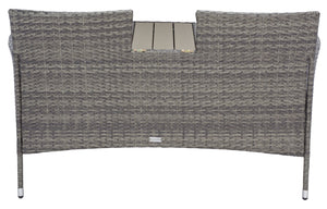 Safavieh VIORA Loveseat - Stylish Outdoor Seating with Plush Cushions and Integrated Storage for Comfort Grey / White PAT7710C