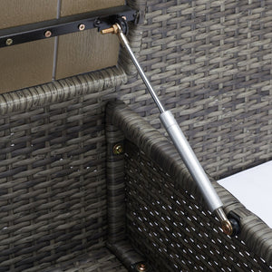 Safavieh VIORA Loveseat - Stylish Outdoor Seating with Plush Cushions and Integrated Storage for Comfort Grey / White PAT7710C