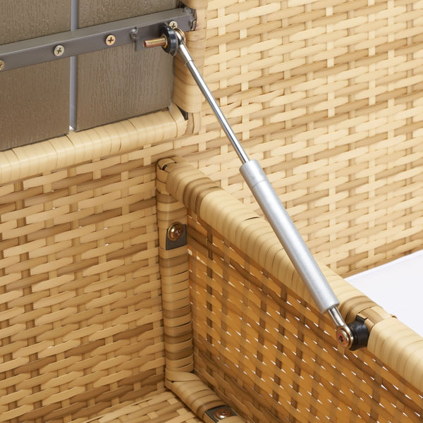 Safavieh VIORA Loveseat - Stylish Outdoor Seating with Plush Cushions and Integrated Storage for Comfort Natural / White PAT7710D