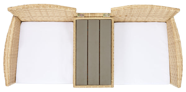 Safavieh VIORA Loveseat - Stylish Outdoor Seating with Plush Cushions and Integrated Storage for Comfort Natural / White PAT7710D