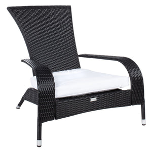 Safavieh EDNA 3-Piece Lounge Set – Elegant Outdoor Seating with Tropical Modern Design for Ultimate Comfort Black / White PAT7719A