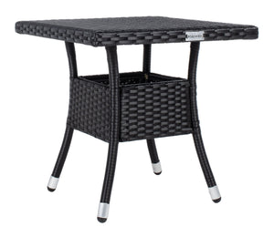 Safavieh EDNA 3-Piece Lounge Set – Elegant Outdoor Seating with Tropical Modern Design for Ultimate Comfort Black / White PAT7719A