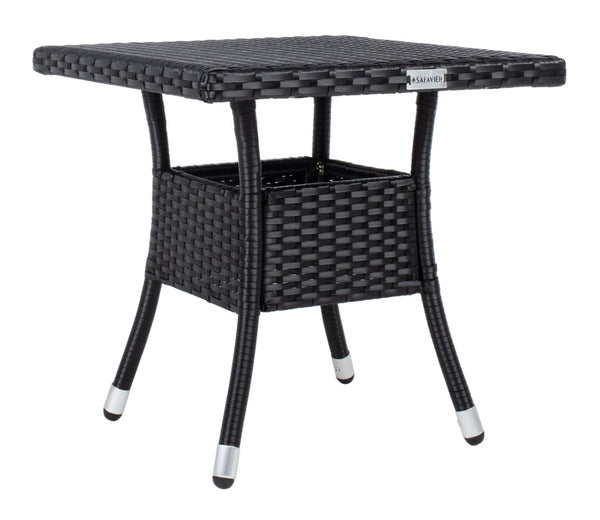 Safavieh EDNA 3-Piece Lounge Set – Elegant Outdoor Seating with Tropical Modern Design for Ultimate Comfort Black / White PAT7719A