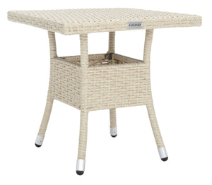 Safavieh EDNA 3-Piece Lounge Set – Elegant Outdoor Seating with Tropical Modern Design for Ultimate Comfort Beige / White PAT7719B