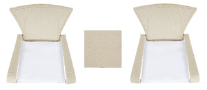 Safavieh EDNA 3-Piece Lounge Set – Elegant Outdoor Seating with Tropical Modern Design for Ultimate Comfort Beige / White PAT7719B