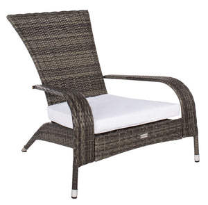 Safavieh EDNA 3-Piece Lounge Set – Elegant Outdoor Seating with Tropical Modern Design for Ultimate Comfort Grey Brown / White PAT7719C